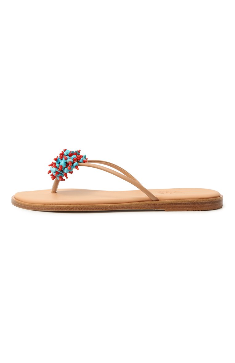Женские шлепанцы cleo ANCIENT GREEK SANDALS бежевого цвета, арт. CLE0 | Фото 4 (Автоматизация ТО: Проставлено; Подошва: Плоская; Автоматизация состава: Проставлено; Каблук высота: Низкий; Материал внешний: Экокожа)