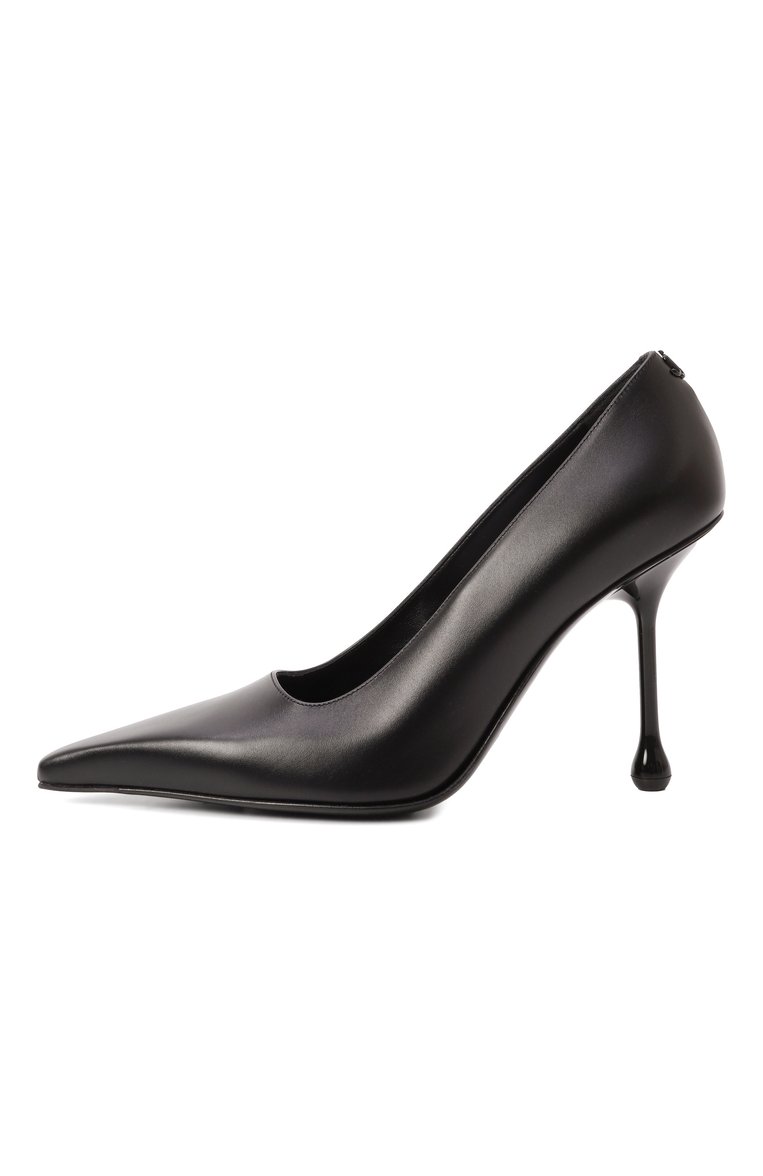 Женские кожаные туфли ixia 95 JIMMY CHOO черного цвета, арт. IXIA 95/CLF | Фото 4 (Драгоценные камни: Проставлено; Материал внешний: Натуральная кожа; Каблук высота: Высокий; Материал сплава: Проставлено; Материал внутренний: Натуральная кожа; Подошва: Плоская; Каблук тип: Фигурный)
