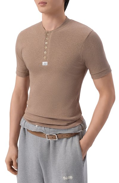 Хлопковая футболка MAGLIANO бежевого цвета по цене 36800 руб., арт. MGSS26TT01876, фото 3 Хлопковая футболка MAGLIANO, арт. MGSS26TT01876, фото 3