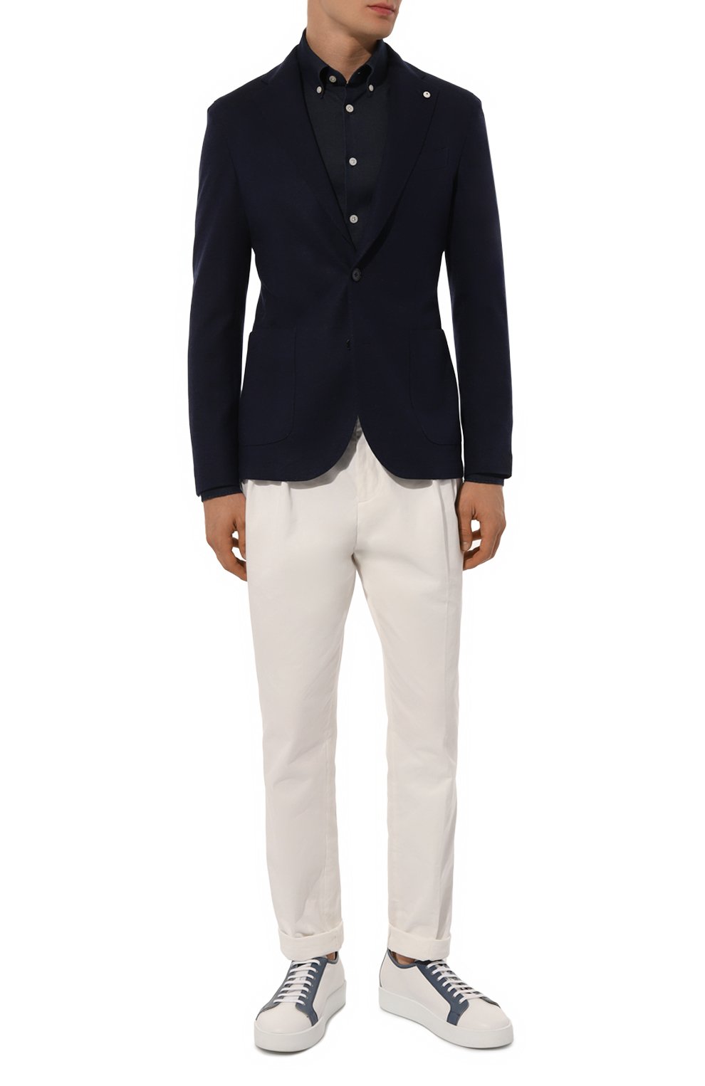 Джинсовая рубашка KITON темно-синего цвета по цене 59950 руб., арт. UCIH0904201, фото 2 Джинсовая рубашка KITON, арт. UCIH0904201, фото 2