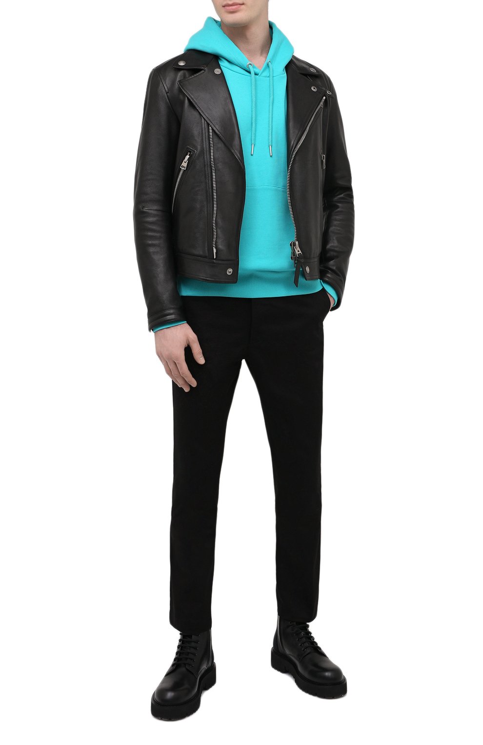 Хлопковое худи DIESEL бирюзового цвета по цене 14750 руб., арт. 00SH9M/0BAZC, фото 2 Хлопковое худи DIESEL, арт. 00SH9M/0BAZC, фото 2