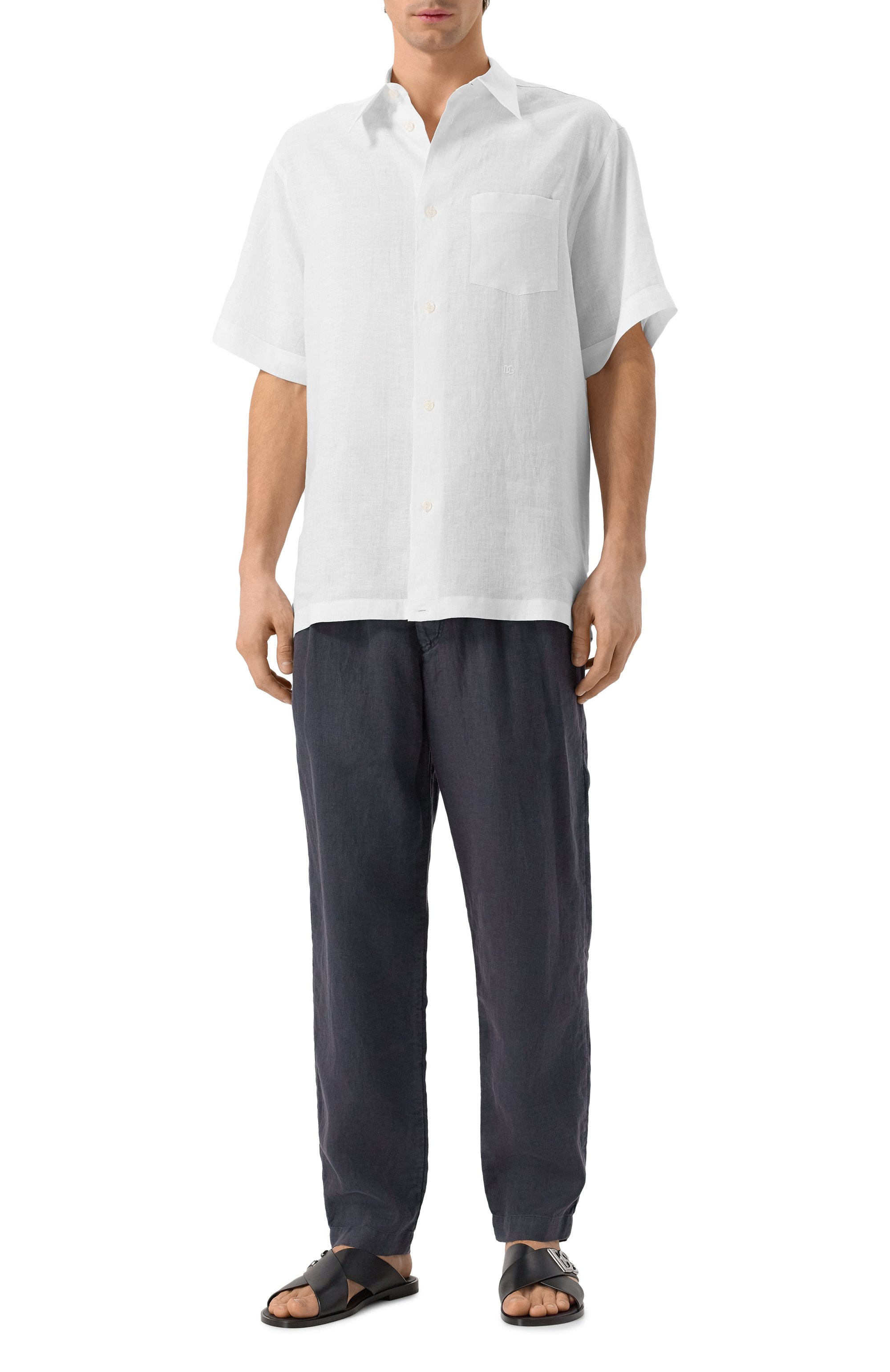 Кожаные шлепанцы DOLCE & GABBANA, арт. A80440/A0602, фото 2