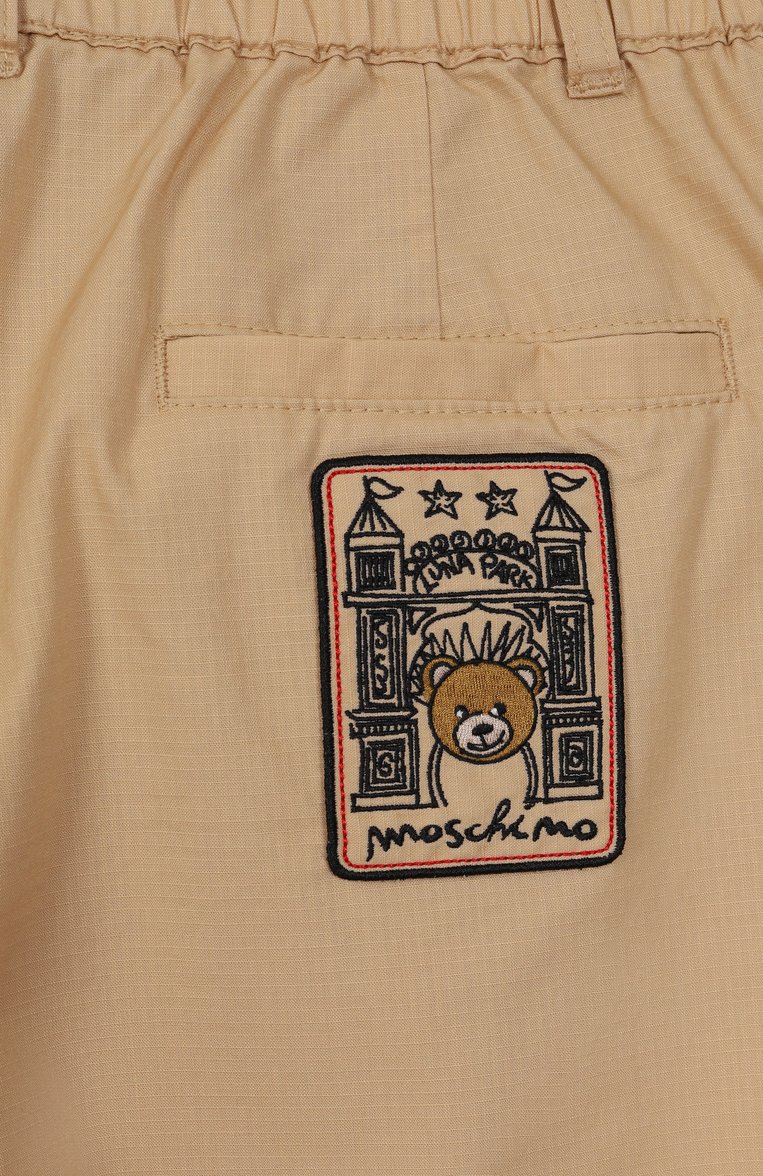 Детские брюки MOSCHINO бежевого цвета, арт. HUP08A/LYA01/10-14 | Фото 3 (Нос: Не проставлено; Материал внешний: Хлопок, Синтетический материал; Случай: Повседневный; Тематический товар: Teddy Bear; Ростовка одежда: 10 - 11 лет | 140 - 146см, 12 лет | 152 см, 16 лет | 164 см)