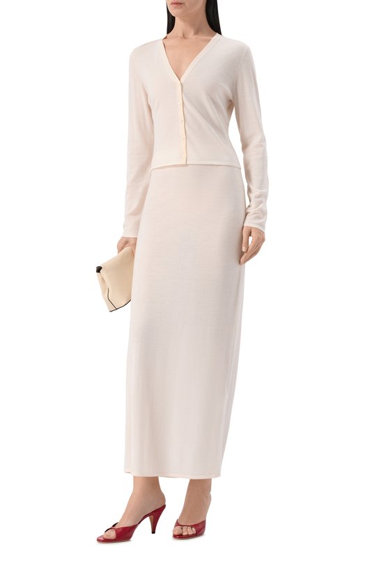 Юбка из шерсти и шелка 12 STOREEZ 135838 Кремовый  135838 Фото 2