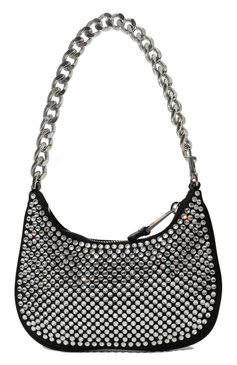 Женская сумка MOSCHINO серебряного цвета, арт. B8412/8202 | Фото 6 (Материал сплава: Проставлено; Размер: mini; Драгоценные камни: Проставлено; Материал: Текстиль; Сумки-технические: Сумки через плечо)