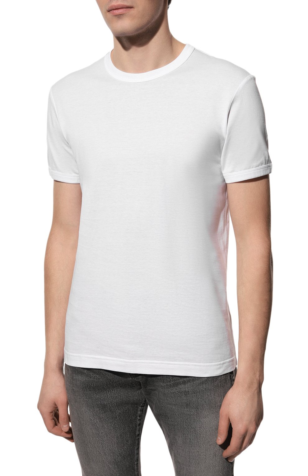 Хлопковая футболка DOLCE & GABBANA белого цвета по цене 39050 руб., арт. G8PL1T/G7H9U, фото 3 Хлопковая футболка DOLCE & GABBANA, арт. G8PL1T/G7H9U, фото 3