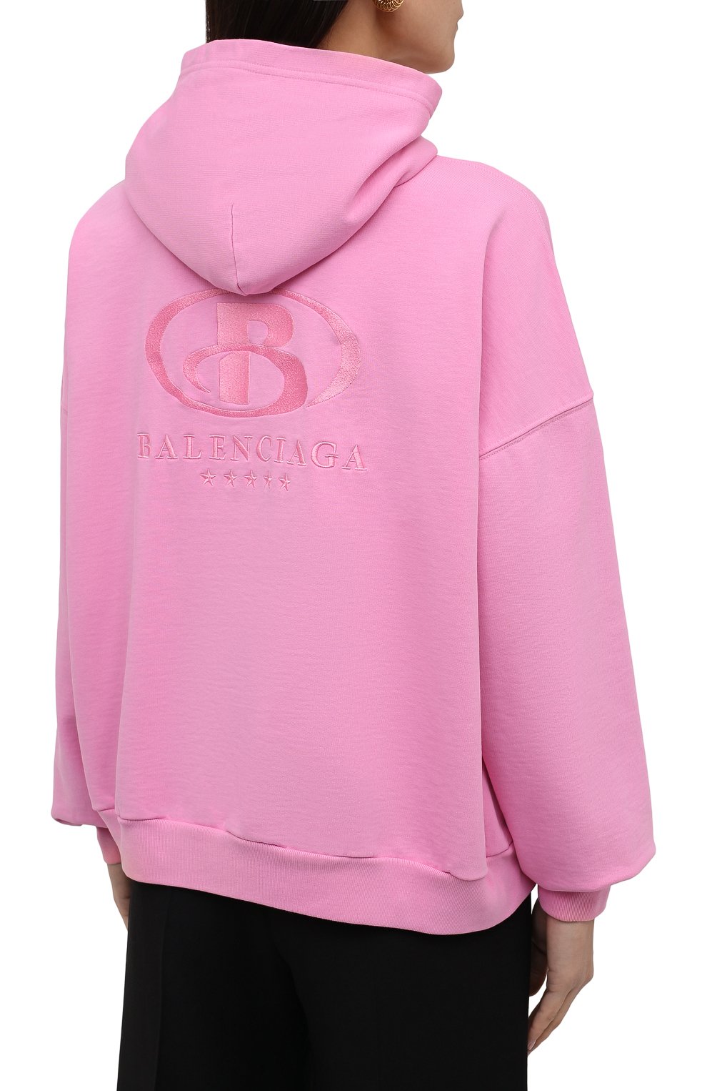 Хлопковое худи BALENCIAGA розового цвета по цене 96250 руб., арт. 675003/TLV97, фото 4 Хлопковое худи BALENCIAGA, арт. 675003/TLV97, фото 4