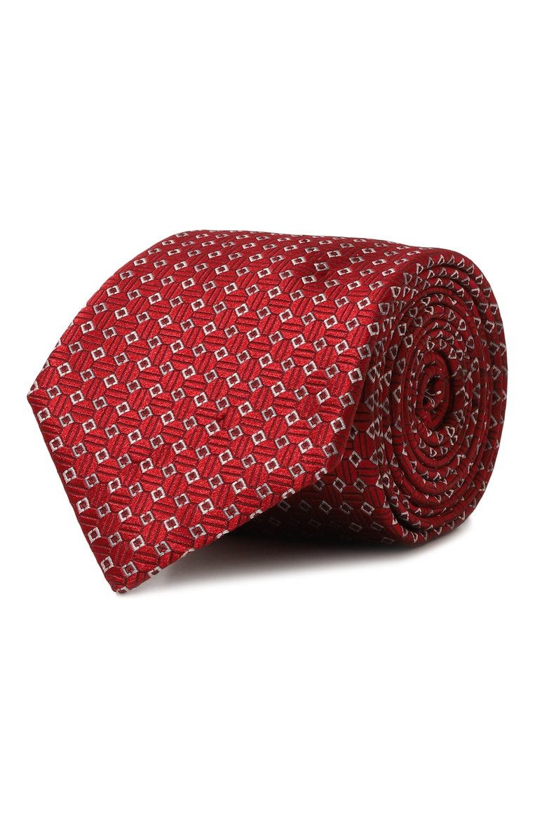 Мужской шелковый галстук GIORGIO ARMANI красного цвета, арт. 360054/4R923 | Фото 1 (Материал: Текстиль, Шелк; Нос: Не проставлено; Принт: С принтом)