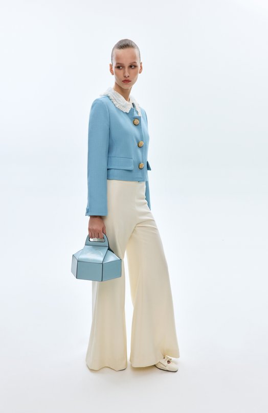 Шерстяные брюки Nina Ricci 25ACPA027/WV0324 Кремовый  25ACPA027/WV0324 Фото 6