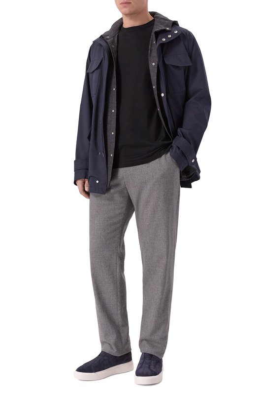 Футболка из хлопка и кашемира Kiton UMK073402 Чёрный  UMK073402 Фото 2