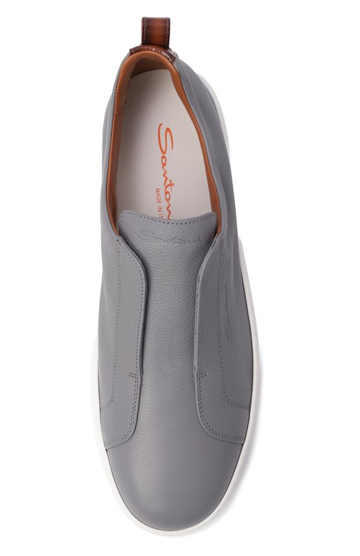 Кожаные кеды Cleanic Santoni MBCG21995BARTLLD Серый  MBCG21995BARTLLD Фото 5