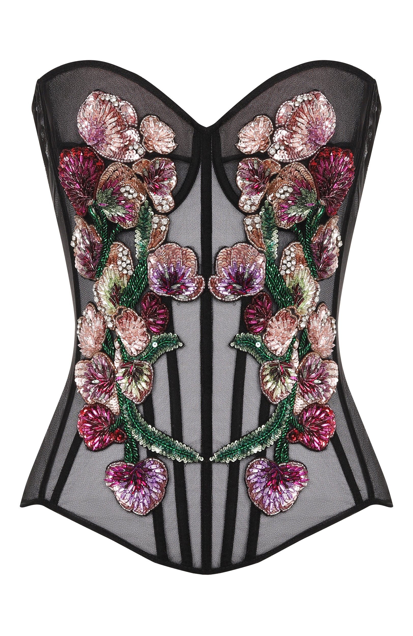 Корсет с отделкой пайетками и бисером ZUHAIR MURAD черного цвета по цене 348500 руб., арт. PTP26011/EMFL003, фото 1 Корсет с отделкой пайетками и бисером ZUHAIR MURAD, арт. PTP26011/EMFL003, фото 1