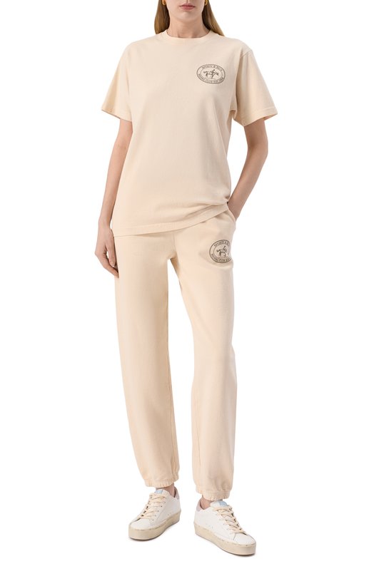 Хлопковая футболка Sporty and Rich T0043612244CR01 Кремовый  T0043612244CR01 Фото 2