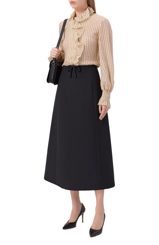 Шелковая блузка Valentino 7B0AB7Y6/9SU Бежевый  7B0AB7Y6/9SU Фото 2