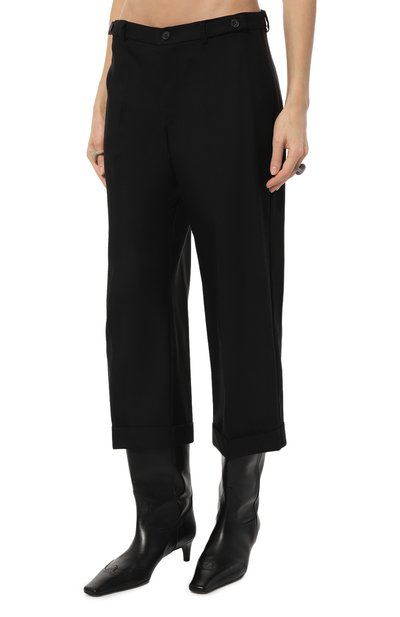 Шерстяные кюлоты PERVERT черного цвета по цене 31500 руб., арт. PE23/PA09/60-08, фото 3 Шерстяные кюлоты PERVERT, арт. PE23/PA09/60-08, фото 3