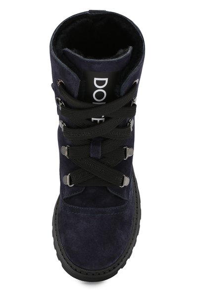 Замшевые ботинки с меховой отделкой DOLCE & GABBANA, арт. DA0744/AA259/29-36, фото 4