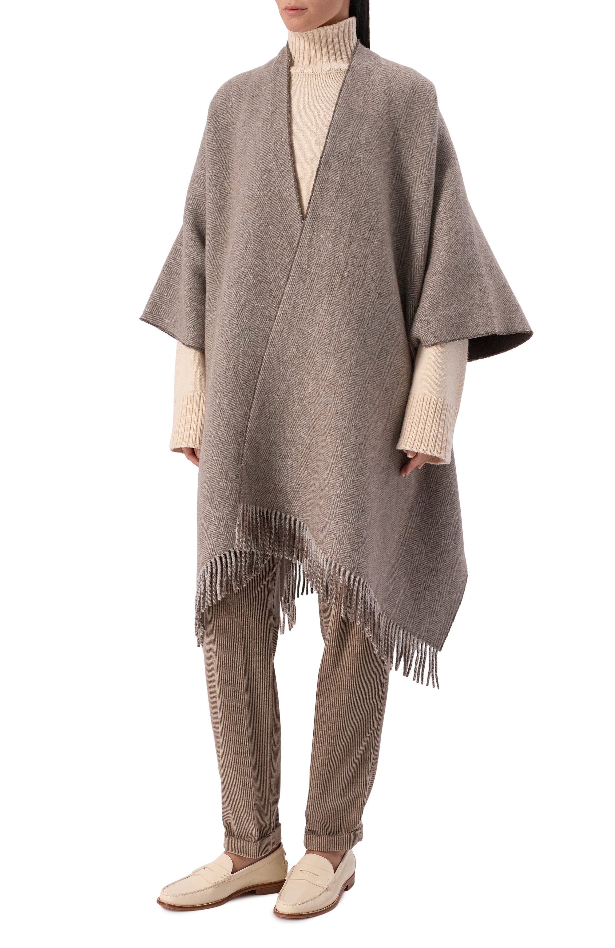 Кашемировое пончо BRUNELLO CUCINELLI, арт. MSCDAGP32, фото 3