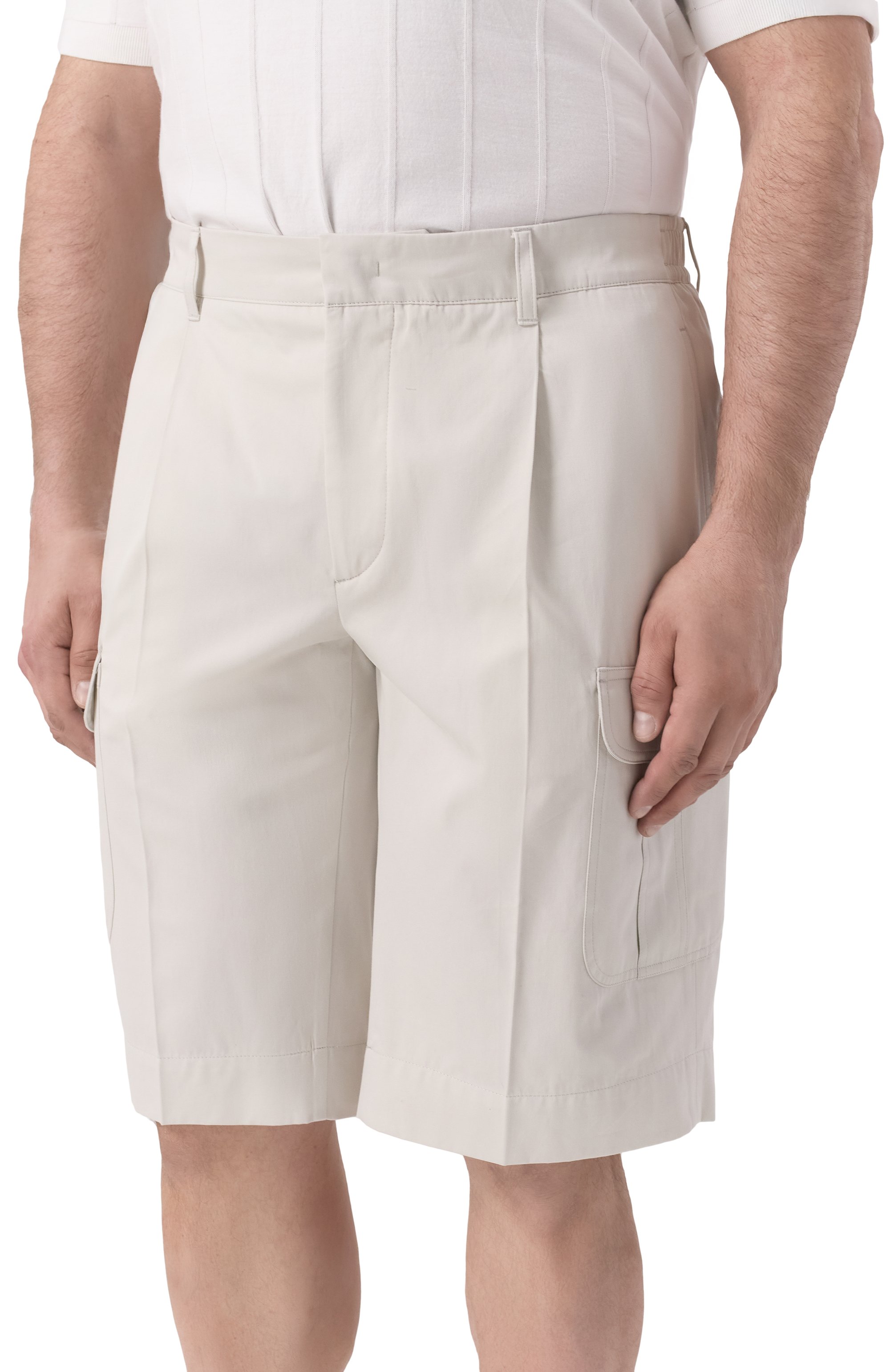 Хлопковые шорты CORTIGIANI светло-серого цвета по цене 94150 руб., арт. 2A3663, фото 3 Хлопковые шорты CORTIGIANI, арт. 2A3663, фото 3