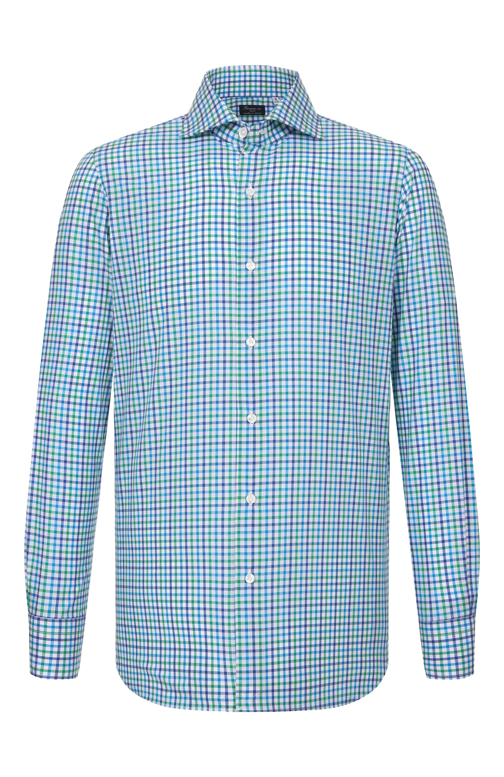 Хлопковая рубашка FINAMORE 1925 зеленого цвета по цене 44050 руб., арт. NAP0LI 1 EDUARD0 Z L/M0683, фото 1 Хлопковая рубашка FINAMORE 1925, арт. NAP0LI 1 EDUARD0 Z L/M0683, фото 1