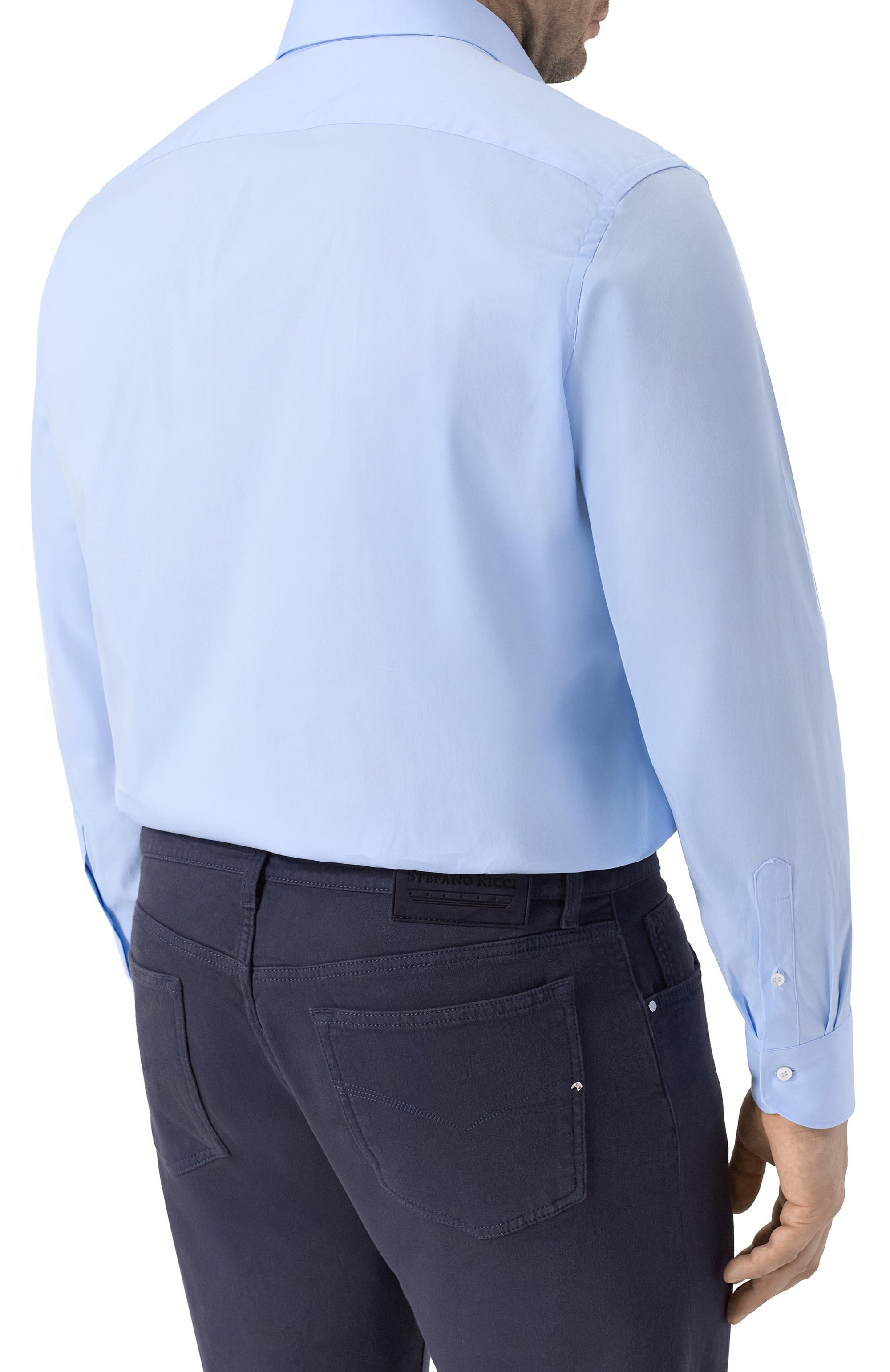 Хлопковая сорочка CANALI голубого цвета по цене 33900 руб., арт. CCL7098/GA03292_001, фото 4 Хлопковая сорочка CANALI, арт. CCL7098/GA03292_001, фото 4