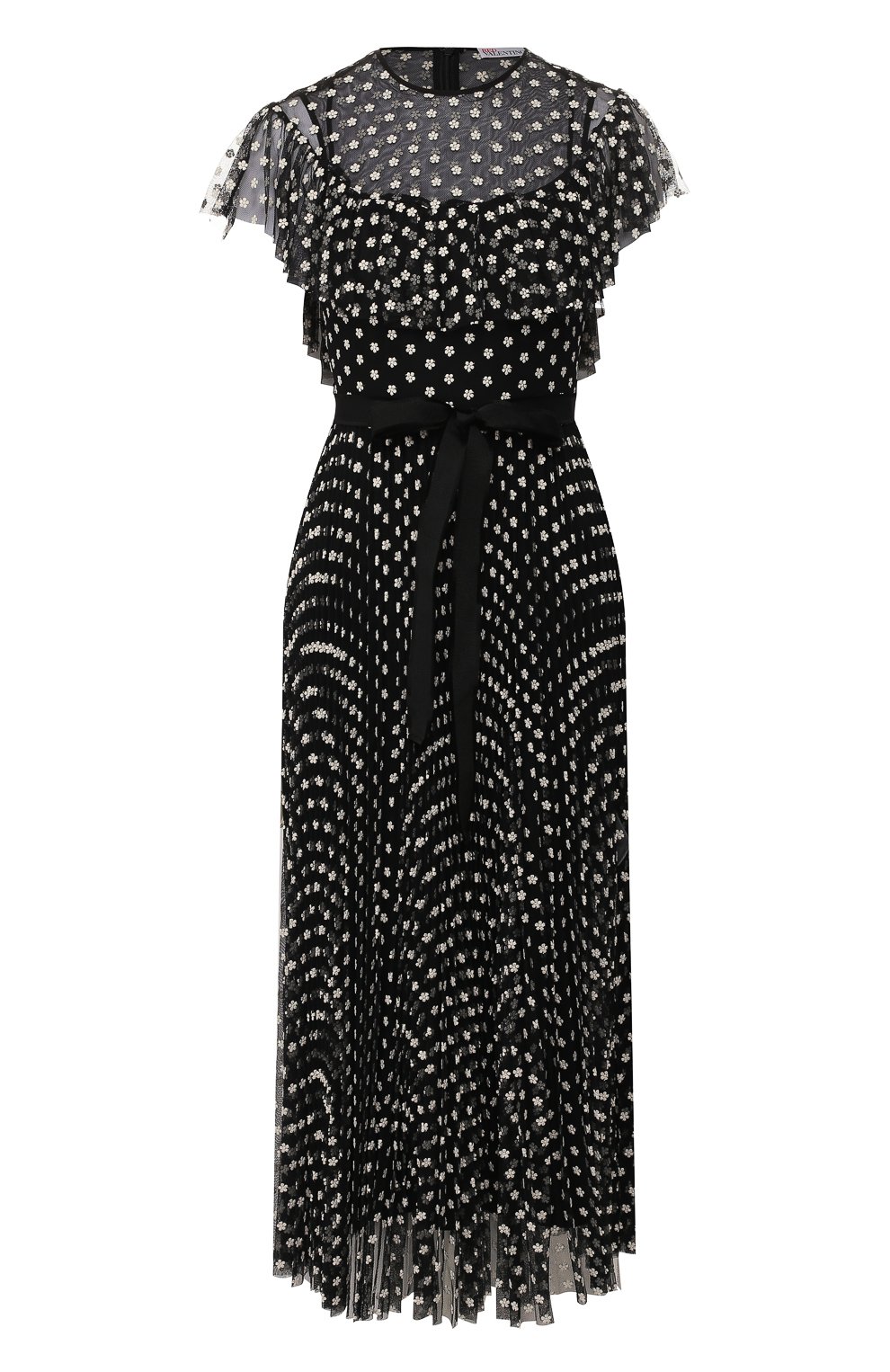Платье с поясом REDVALENTINO черного цвета по цене 89150 руб., арт. TR3VA11J/4SR, фото 1 Платье с поясом REDVALENTINO, арт. TR3VA11J/4SR, фото 1