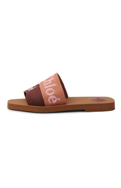 Текстильные шлепанцы woody CHLOÉ коричневого цвета по цене 55500 руб., арт. CHC23U188EF, фото 4 Текстильные шлепанцы woody CHLOÉ, арт. CHC23U188EF, фото 4