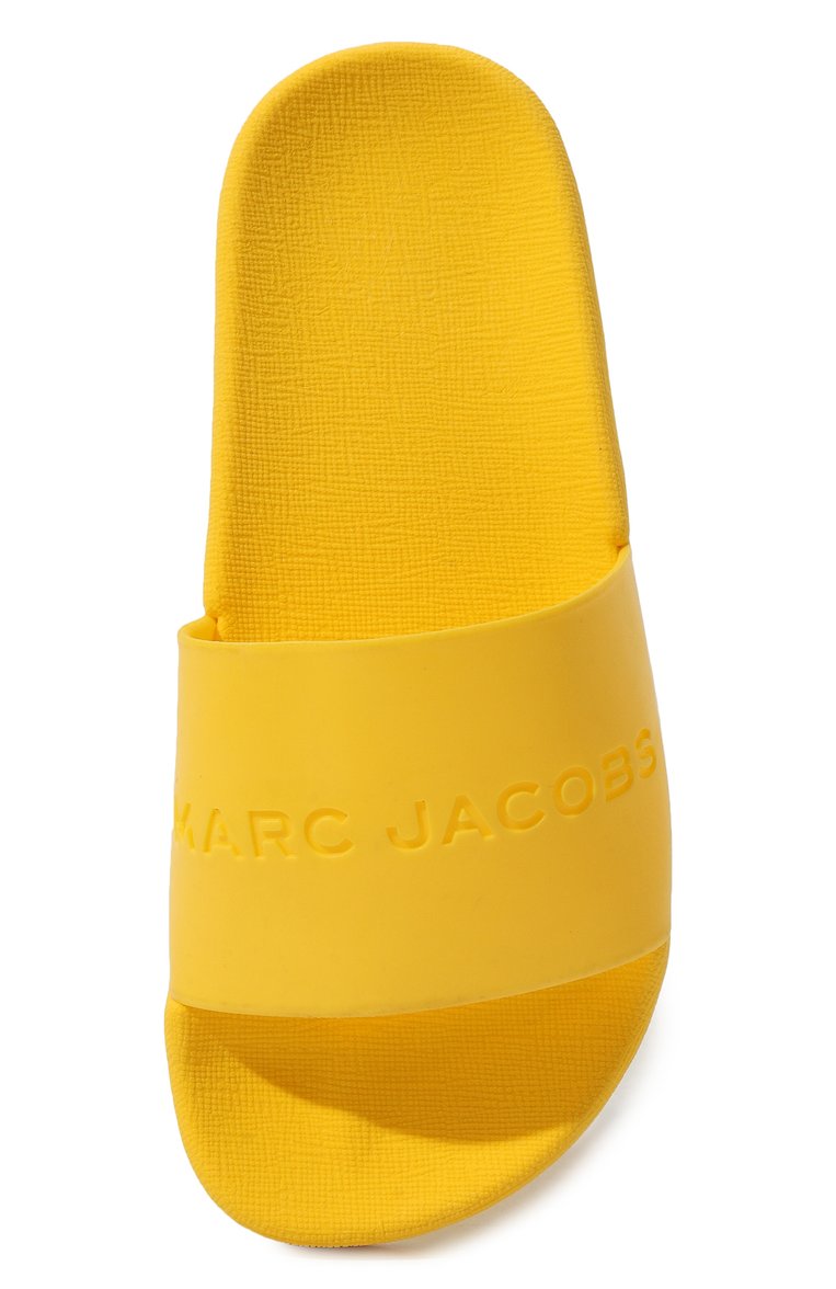 Детский шлепанцы MARC JACOBS (THE) желтого цвета, арт. W60130/27-35 | Фото 4 (Нос: Не проставлено; Материал внешний: Экокожа; Материал внутренний: Текстиль; Автоматизация состава: Проставлено)