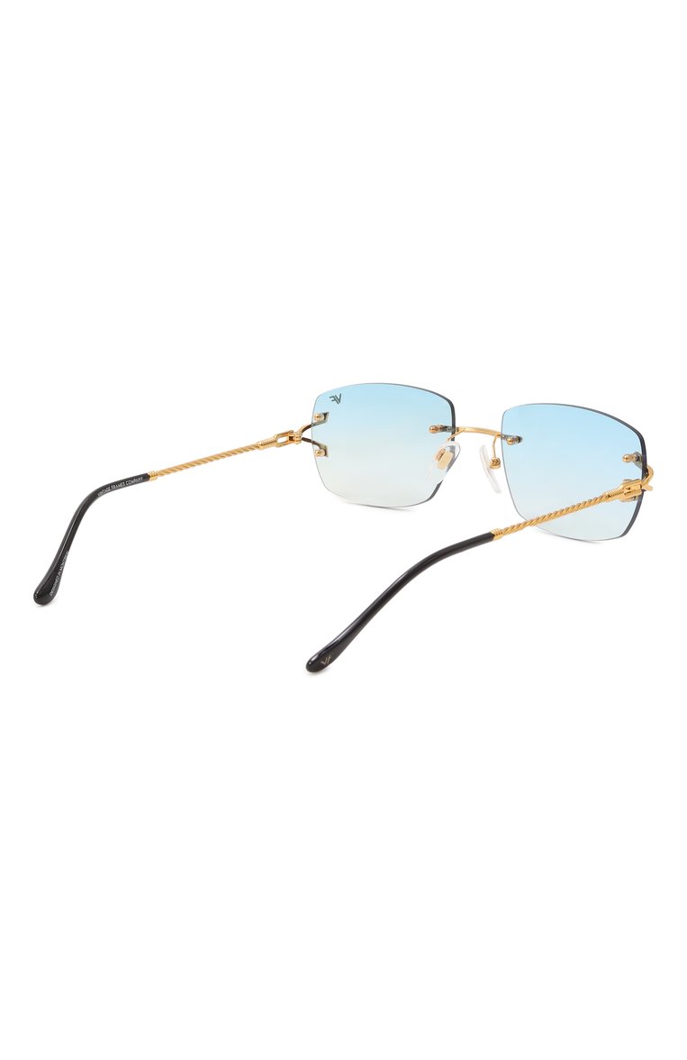 Женские солнцезащитные очки VINTAGE FRAMES голубого цвета, арт. BAL HARB0UR G0LD/BLUE | Фото 4 (Тип очков: С/з; Нос: Не проставлено; Материал: Металл; Региональные ограничения белый список (Axapta Mercury): Не проставлено; Кросс-КТ: С/з-унисекс; Очки форма: Безоправные, Прямоугольные; Оптика Гендер: оптика-унисекс)