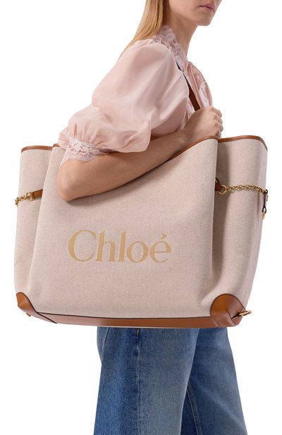 Сумка-тоут clover large CHLOÉ коричневого цвета по цене 213000 руб., арт. CH26AS654S63, фото 2 Сумка-тоут clover large CHLOÉ, арт. CH26AS654S63, фото 2