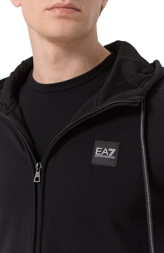 Хлопковая толстовка EA7 7M000910/AF10377 Чёрный  7M000910/AF10377 Фото 5