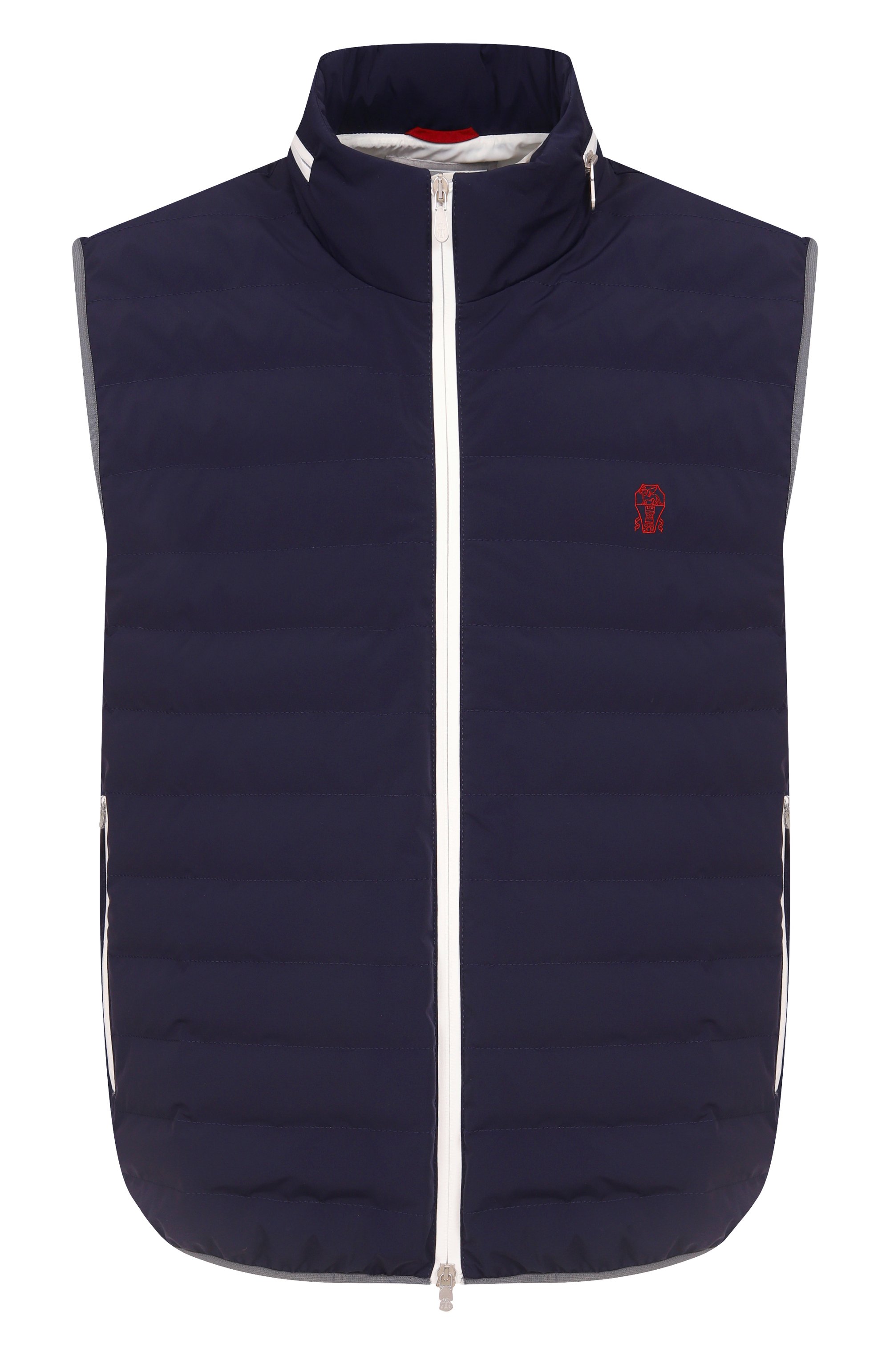 Пуховый жилет BRUNELLO CUCINELLI темно-синего цвета по цене 283000 руб., арт. MM49A7460G, фото 1 Пуховый жилет BRUNELLO CUCINELLI, арт. MM49A7460G, фото 1