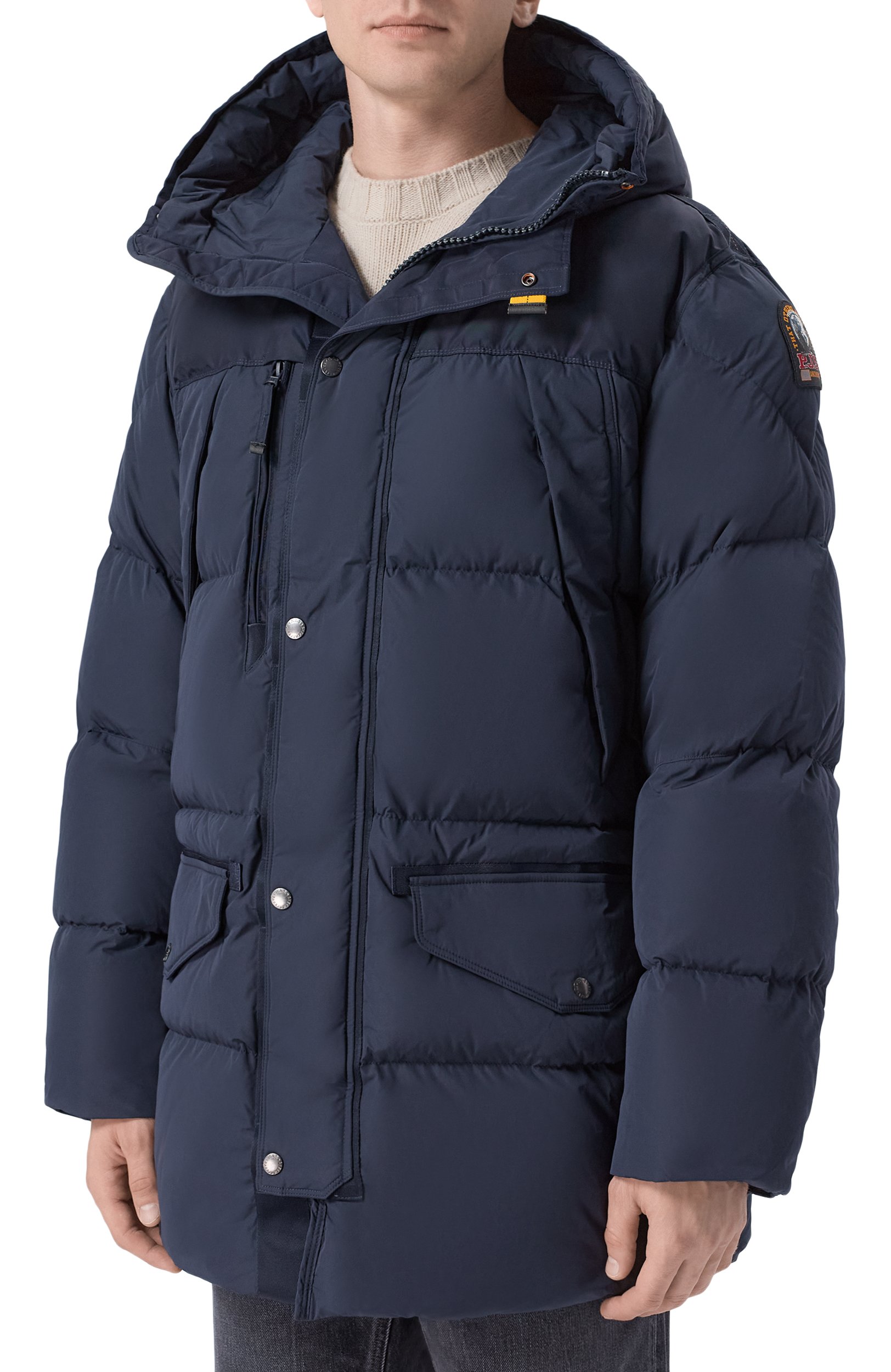 Пуховик PARAJUMPERS темно-синего цвета по цене 127500 руб., арт. 26WMPMPUHF03, фото 3 Пуховик PARAJUMPERS, арт. 26WMPMPUHF03, фото 3