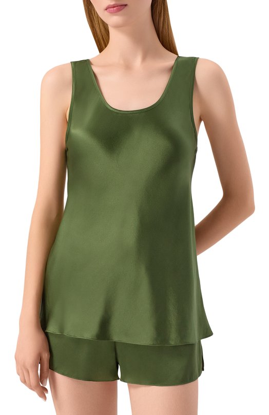 Шелковый топ Eva B.Bitzer 27318232 Хаки  27318232 Фото 3