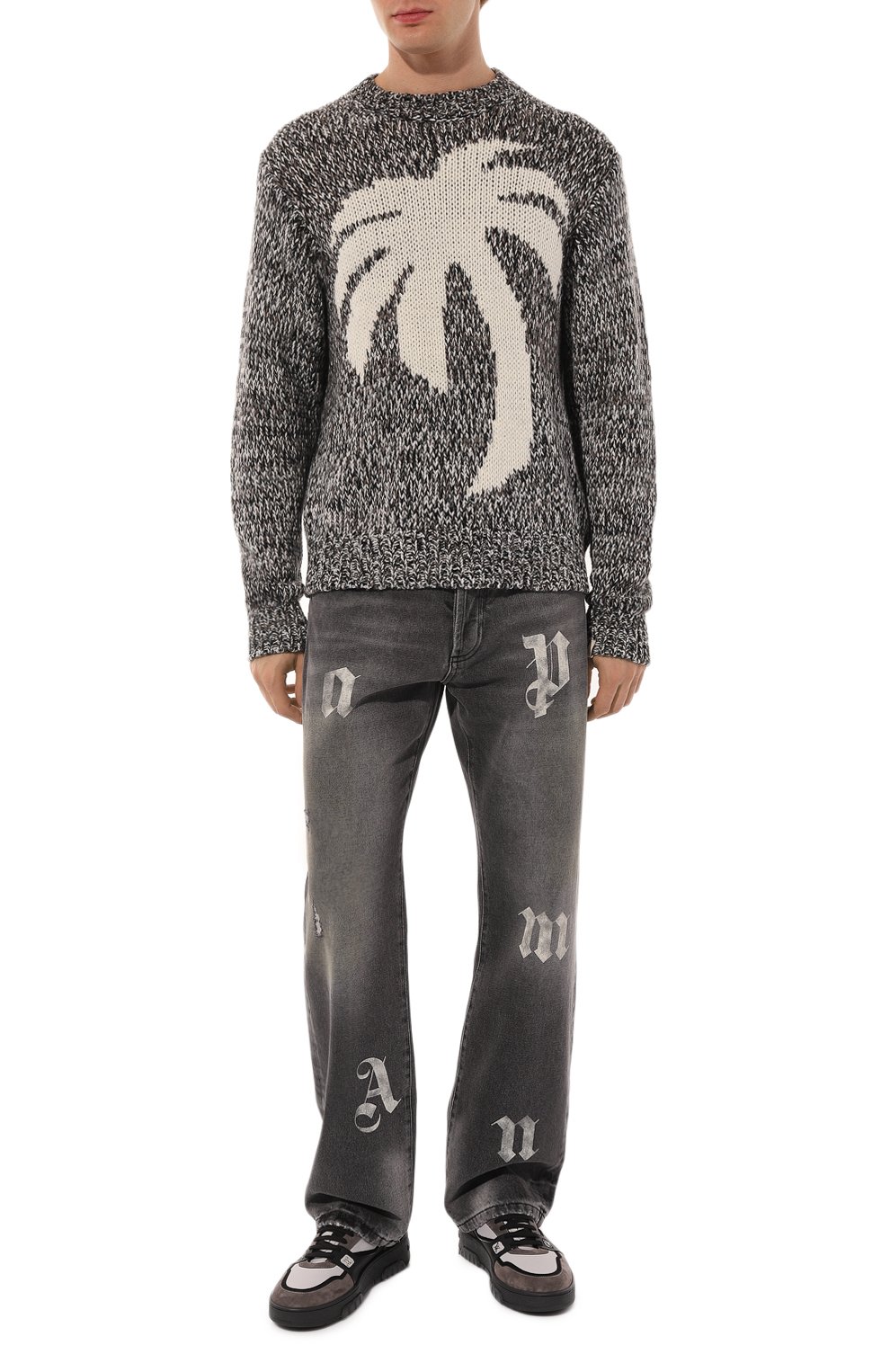 Свитер из шерсти и вискозы PALM ANGELS, арт. PMHE066F24KNI001, фото 2