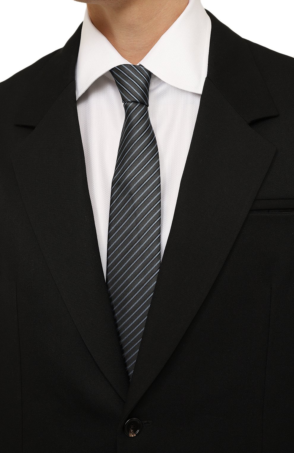 Шелковый галстук GIORGIO ARMANI темно-серого цвета по цене 21500 руб., арт. 360054/3R907, фото 2 Шелковый галстук GIORGIO ARMANI, арт. 360054/3R907, фото 2