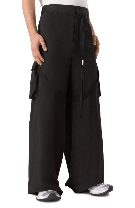 Хлопковые брюки-карго Ann Demeulemeester B0012456/FA559 Чёрный  B0012456/FA559 Фото 3