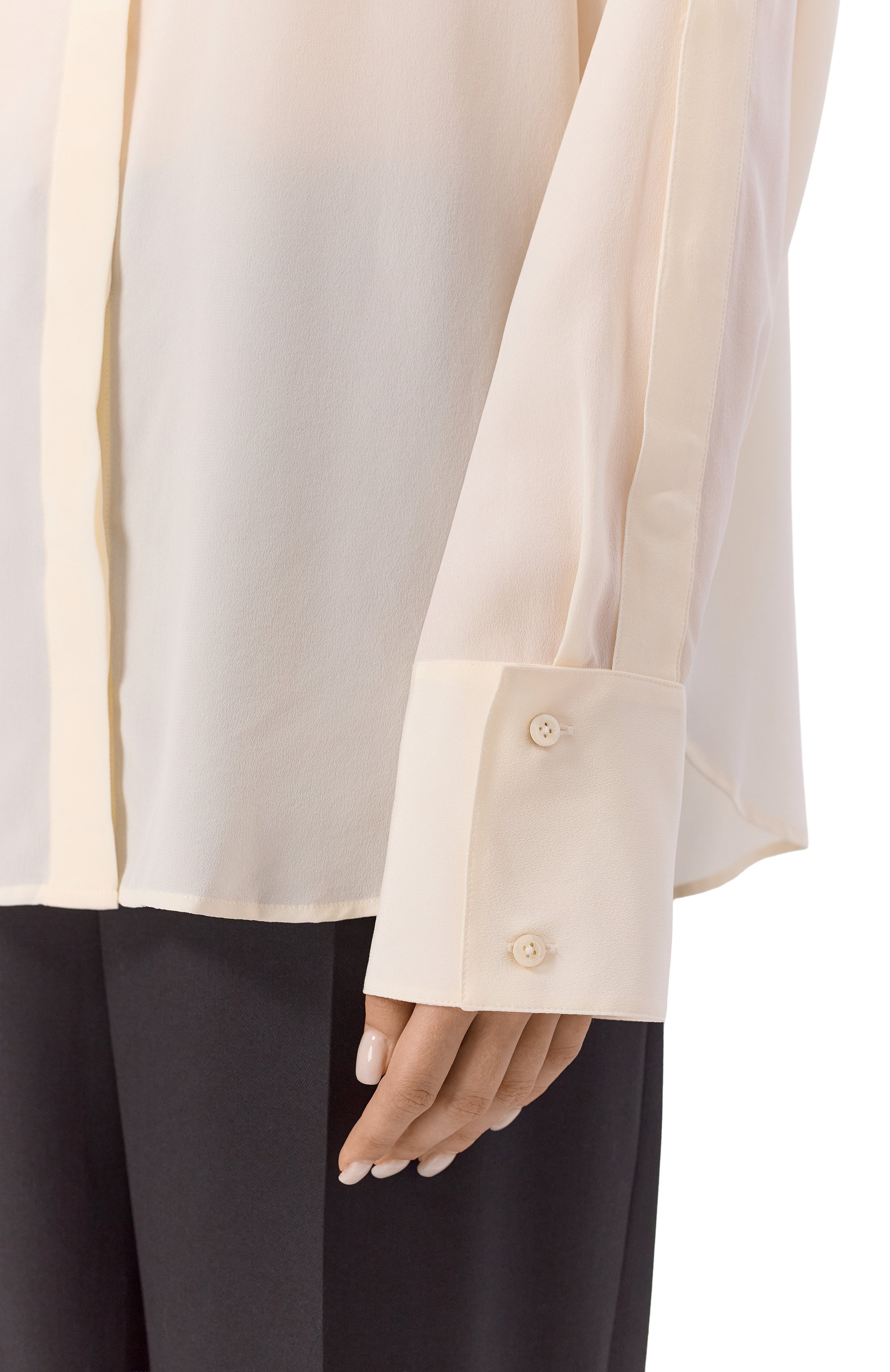 Шелковая блузка BOSS кремового цвета по цене 35950 руб., арт. 50551961, фото 5 Шелковая блузка BOSS, арт. 50551961, фото 5