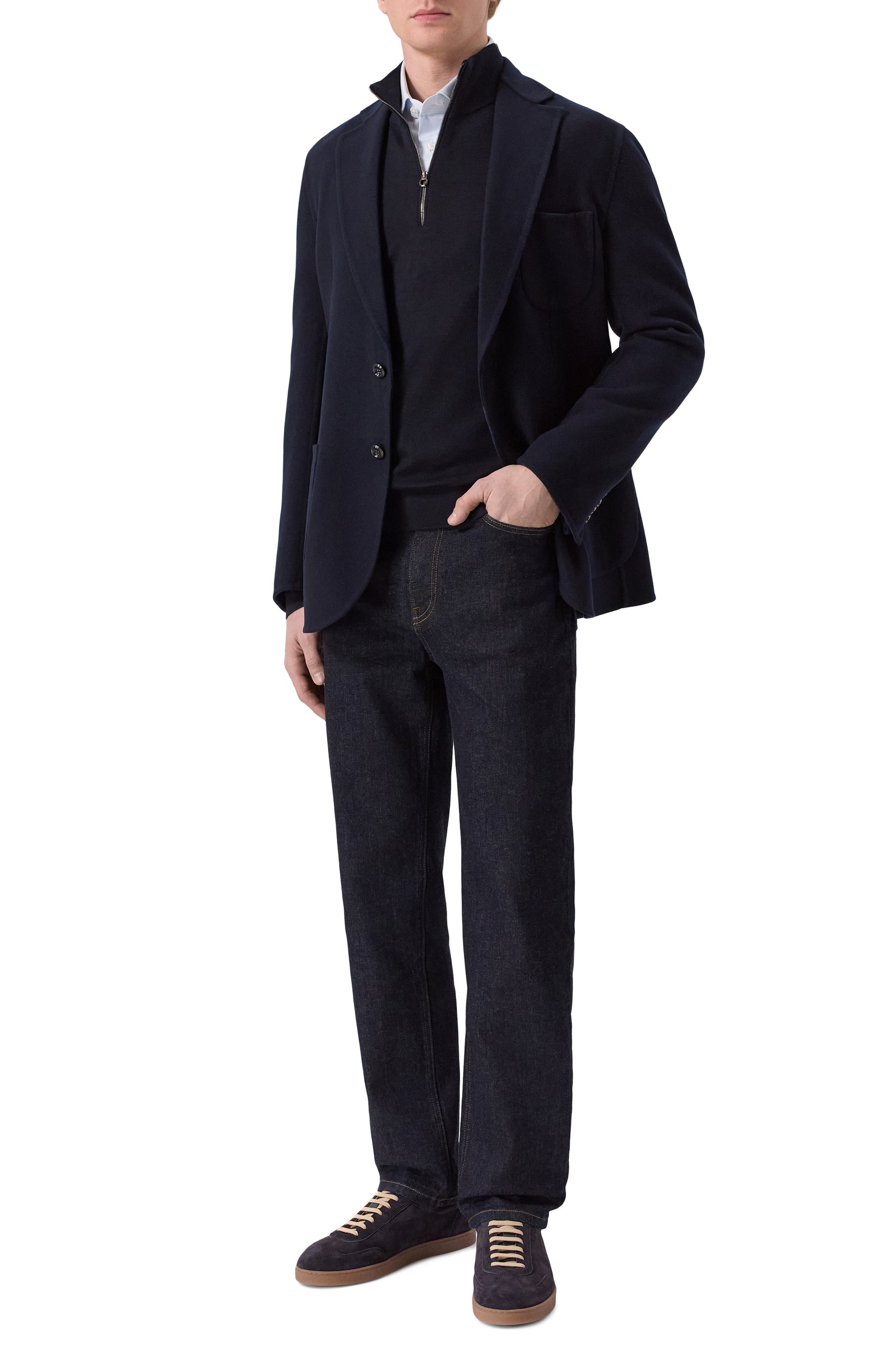 Шерстяной пиджак STEFANO RICCI темно-синего цвета по цене 396000 руб., арт. M1RSDB23T0/W0001P, фото 2 Шерстяной пиджак STEFANO RICCI, арт. M1RSDB23T0/W0001P, фото 2