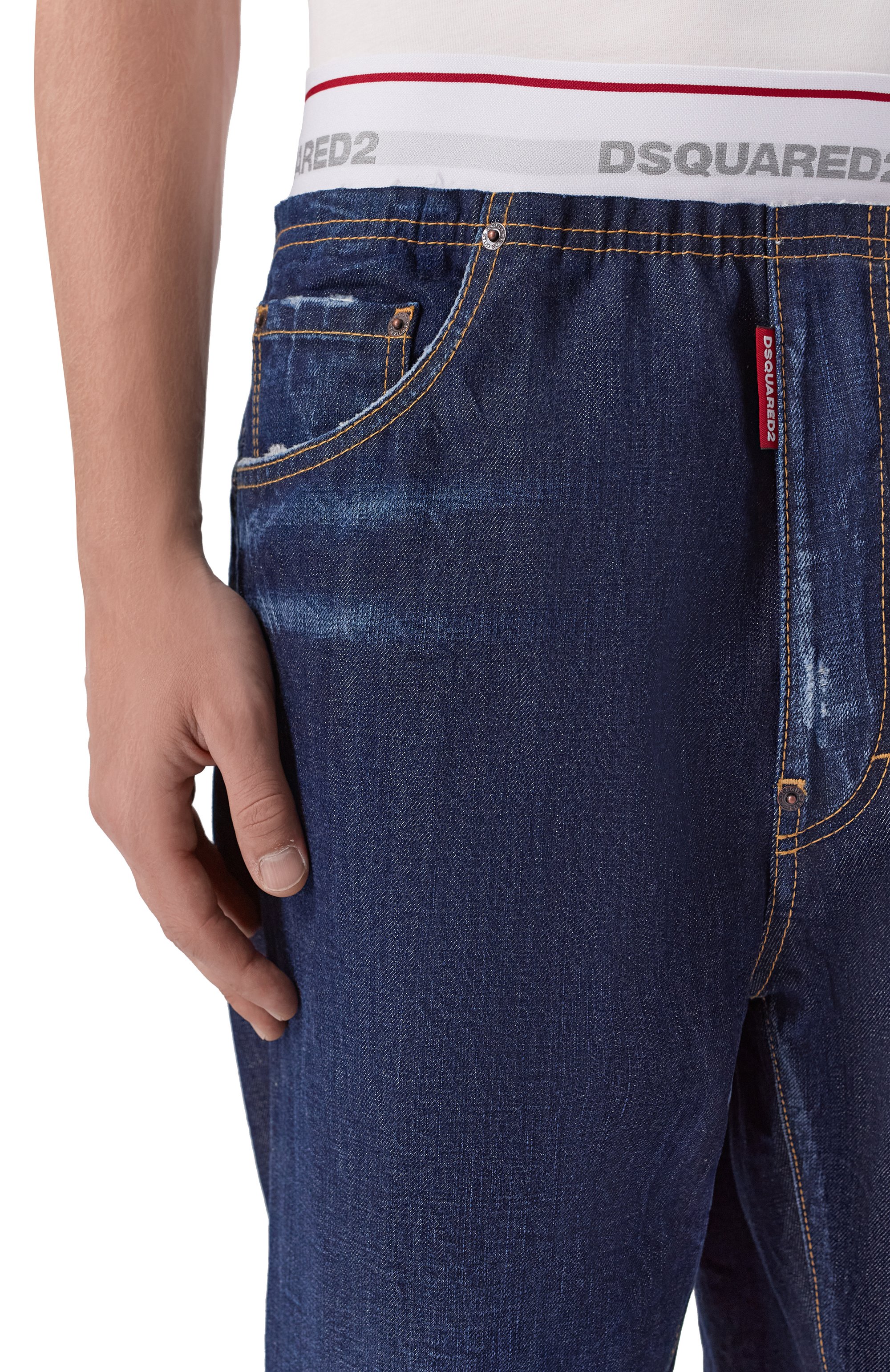 Джинсы DSQUARED2 темно-синего цвета по цене 69950 руб., арт. S74LB2002/D30011, фото 5 Джинсы DSQUARED2, арт. S74LB2002/D30011, фото 5