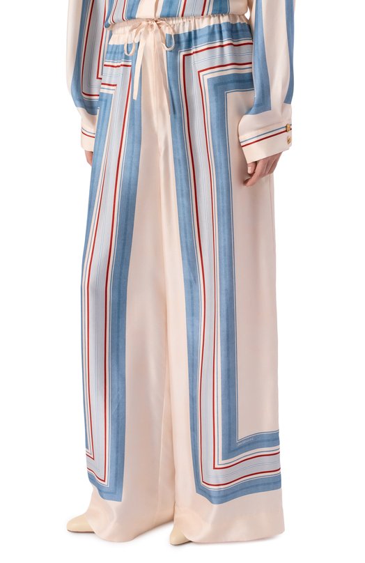 Шелковые брюки Zimmermann 4021PC26R Кремовый  4021PC26R Фото 3