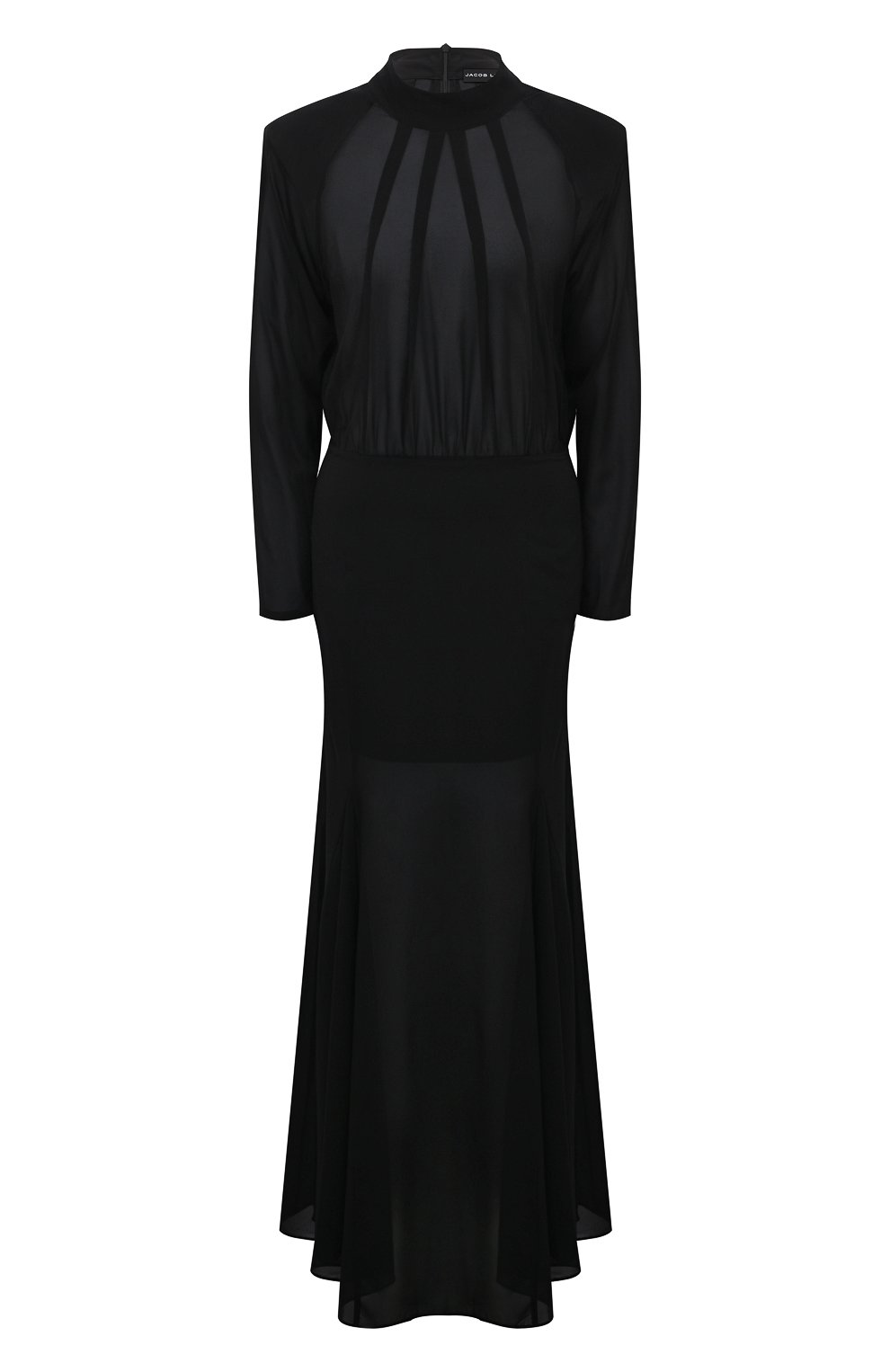 Шелковое платье JACOB LEE черного цвета по цене 185130 руб., арт. WD08624B, фото 1 Шелковое платье JACOB LEE, арт. WD08624B, фото 1