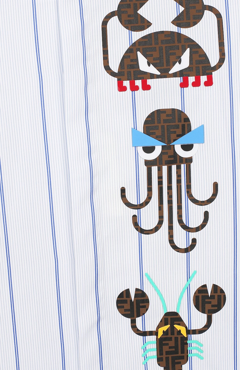 Хлопковая рубашка FENDI голубого цвета по цене 19950 руб., арт. JMC078/A6A9/6A-8A, фото 3 Хлопковая рубашка FENDI, арт. JMC078/A6A9/6A-8A, фото 3