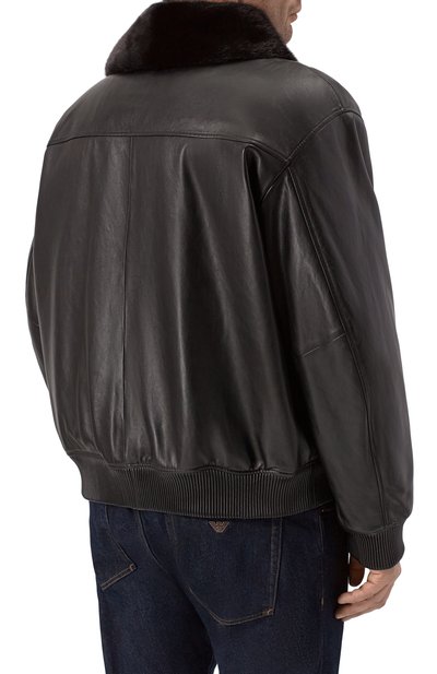 Кожаный бомбер с подкладкой из норки MVST, арт. M25.1PM.0004/BIG SIZE/PL0NGE, фото 4