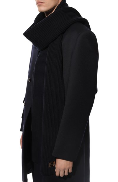 Кашемировый шарф DOLCE & GABBANA темно-синего цвета по цене 85700 руб., арт. GXK64T/JAWK0, фото 3 Кашемировый шарф DOLCE & GABBANA, арт. GXK64T/JAWK0, фото 3