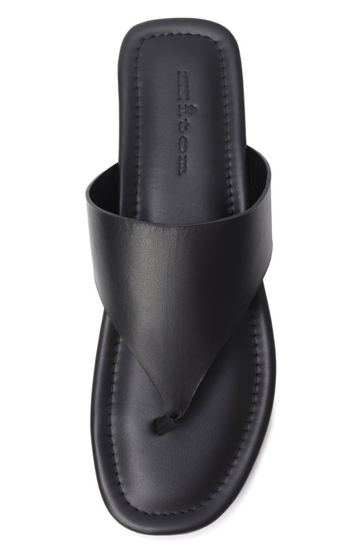 Кожаные шлепанцы Kiton D61818N01171 Чёрный  D61818N01171 Фото 6