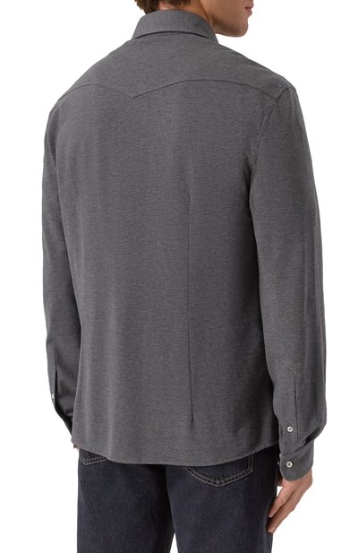 Хлопковая рубашка BRUNELLO CUCINELLI, арт. ME8546666, фото 4