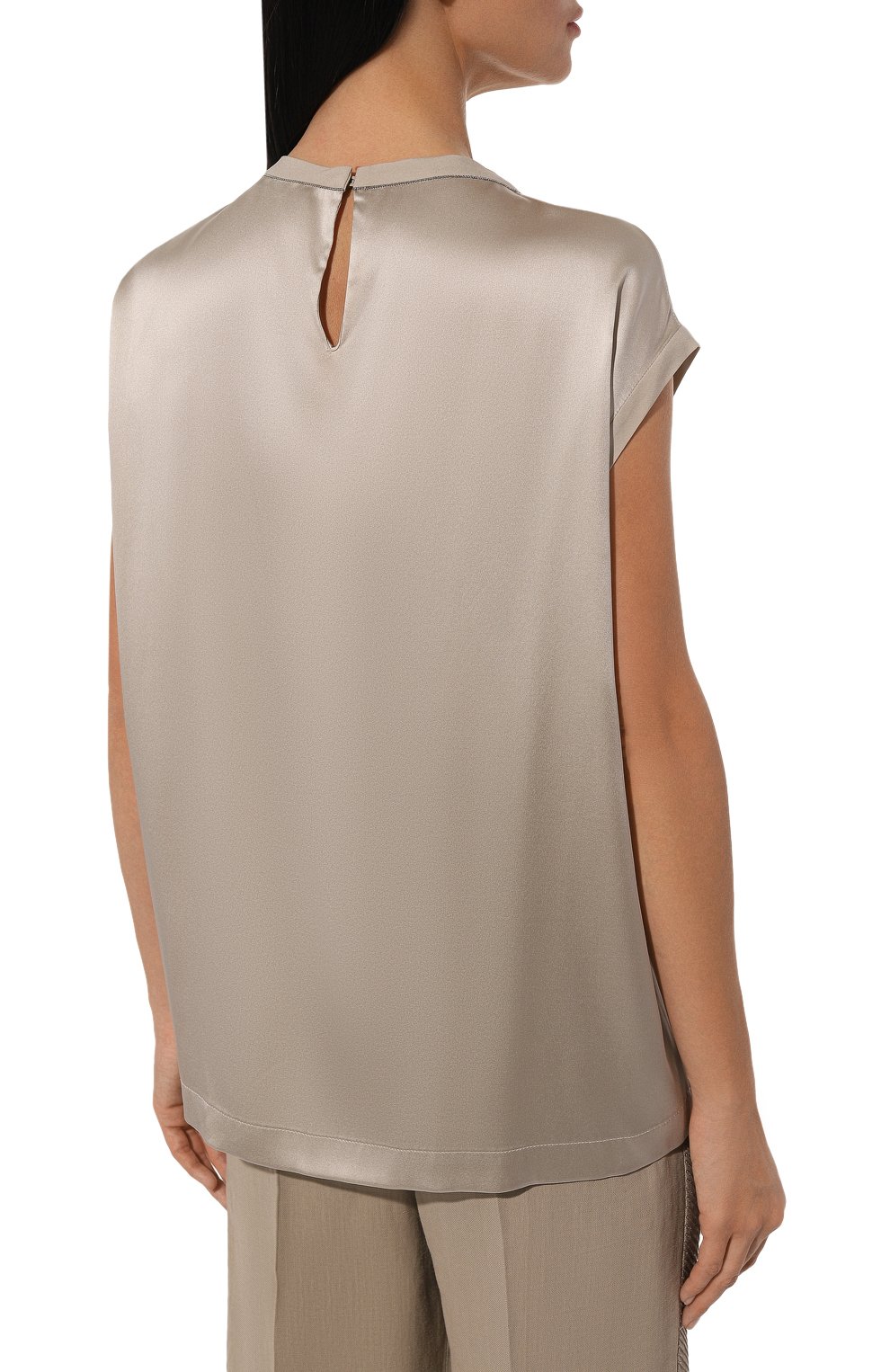 Атласный топ BRUNELLO CUCINELLI, арт. MPC59EH500, фото 4