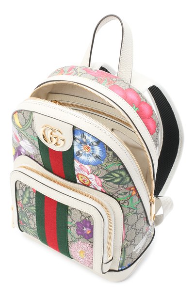 Рюкзак ophidia gg flora small GUCCI белого цвета по цене 175000 руб., арт. 547965/HV8DC, фото 4 Рюкзак ophidia gg flora small GUCCI, арт. 547965/HV8DC, фото 4
