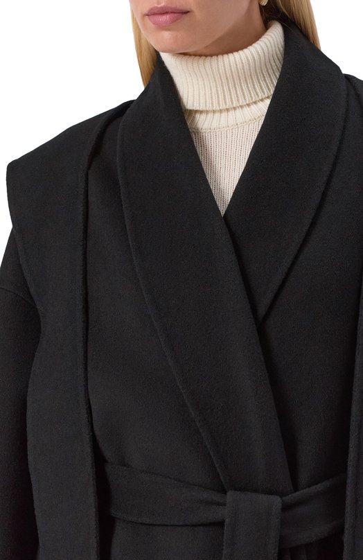 Пальто из шерсти и кашемира Jacob Lee WCC2078AW25B Чёрный  WCC2078AW25B Фото 5