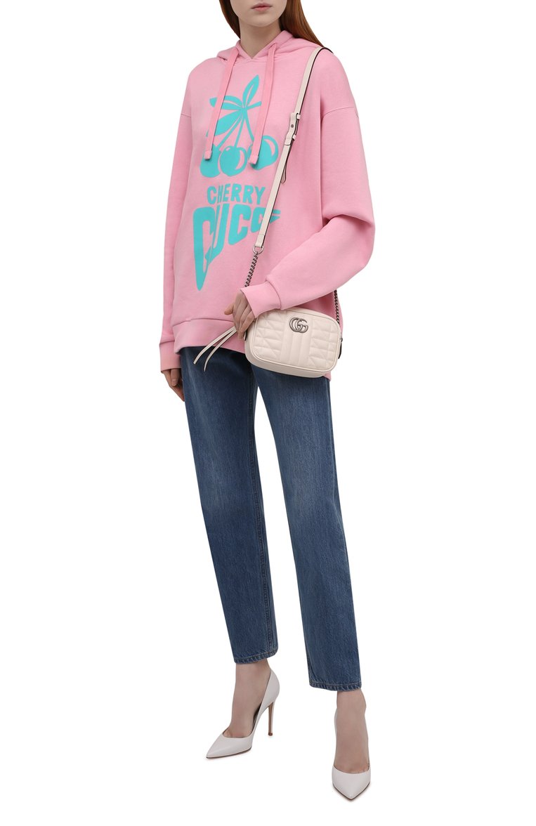 Женская сумка gg marmont 2.0 mini GUCCI кремового цвета, арт. 634936/UM8BN | Фото 3 (Размер: mini; Ремень/цепочка: На ремешке; Материал: Натуральная кожа; Сумки-технические: Сумки через плечо; Региональные ограничения белый список (Axapta Mercury): Не проставлено; Нос: Не проставлено)